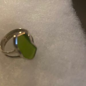 Authentic Beach glass ring in green size 6